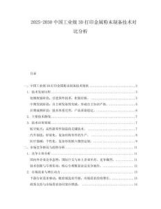 2025-2030中國(guó)工業(yè)級(jí)3D打印金屬粉末制備技術(shù)對(duì)比分析