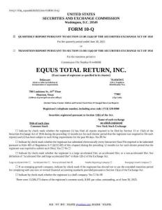 【SEC-2025行業研究報告】Form 10-Q EQUUS TOTAL RETURN INC.