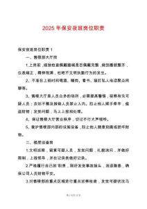 2025年保安夜班崗位職責