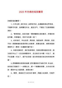 2025年傷感的臨別贈言