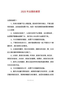 2025年出國(guó)的感言