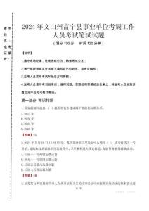 2024年文山州富寧縣事業單位考調工作人員真題