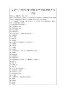 安全生產(chǎn)培訓(xùn)中的現(xiàn)場(chǎng)安全檢查指導(dǎo)考核試卷