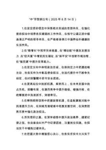 “中”字型排比句（2025年8月14日）