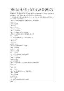 城市數(shù)字化轉(zhuǎn)型與數(shù)字鴻溝問題考核試卷