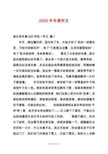 2025年冬景作文