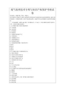 廢氣處理技術(shù)專利與知識(shí)產(chǎn)權(quán)保護(hù)考核試卷