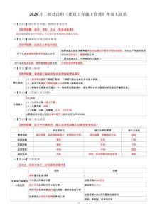 2025二級建造師《建設工程施工管理》考前七頁紙