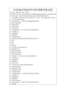 應急響應預案的針對性調整考核試卷