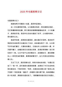 2025年倉鼠觀察日記