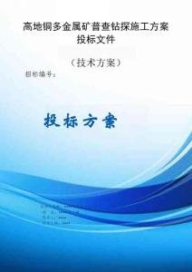 高地銅多金屬礦普查鉆探施工方案投標(biāo)文件（技術(shù)方案）