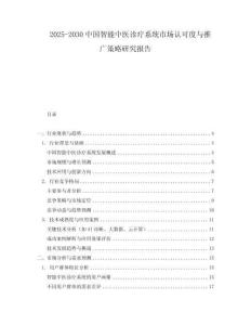 2025-2030中國智能中醫(yī)診療系統(tǒng)市場認(rèn)可度與推廣策略研究報(bào)告