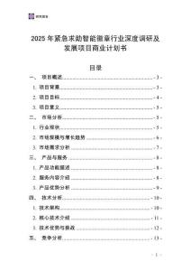 2025年緊急求助智能徽章行業深度調研及發展項目商業計劃書