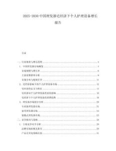 2025-2030中國理發(fā)器宅經(jīng)濟(jì)下個(gè)人護(hù)理設(shè)備增長報(bào)告