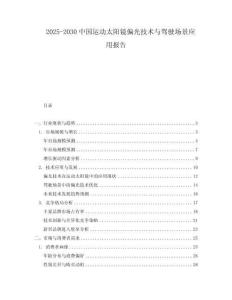 2025-2030中國運(yùn)動(dòng)太陽鏡偏光技術(shù)與駕駛場景應(yīng)用報(bào)告