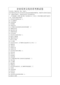企業(yè)培訓(xùn)文化培育考核試卷