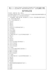 化工工藝安全與企業安全生產文化融合機制考核試卷