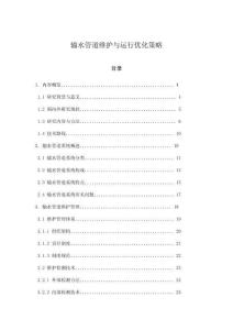 輸水管道維護與運行優化策略