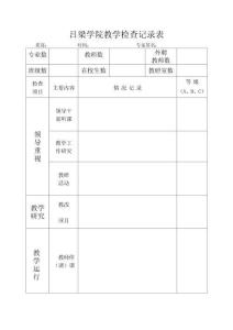 吕梁学院教学检查记录表