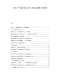 2025年中國直臂電動擋車器市場調(diào)查研究報告