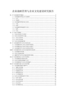 企業戰略管理與企業文化建設研究報告