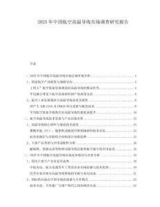 2025年中國航空高溫導線市場調查研究報告