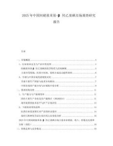 2025年中國間硝基苯基-β羥乙基砜市場調查研究報告