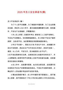 2025年員工安全承諾書(精)