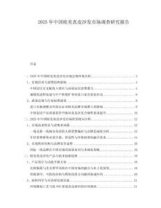 2025年中國歐美真皮沙發市場調查研究報告
