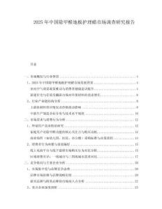 2025年中國除甲醛地板護理蠟市場調查研究報告