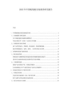 2025年中國配線板市場調查研究報告