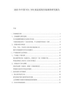 2025年中國(guó)VCD／DVD刻錄系統(tǒng)市場(chǎng)調(diào)查研究報(bào)告