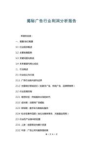 揭秘廣告行業利潤分析報告