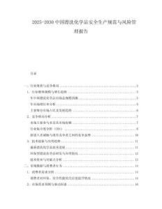 2025-2030中國漂洗化學品安全生產(chǎn)規(guī)范與風險管理報告