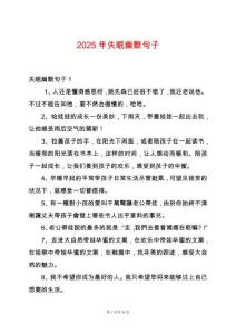 2025年失眠幽默句子