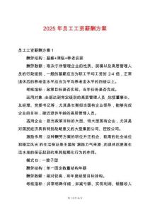 2025年員工工資薪酬方案