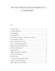 2025-2030中國(guó)遠(yuǎn)程辦公軟件行業(yè)市場(chǎng)增長(zhǎng)動(dòng)力與用戶粘性研究報(bào)告