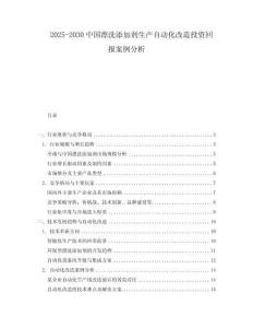 2025-2030中國漂洗添加劑生產(chǎn)自動(dòng)化改造投資回報(bào)案例分析