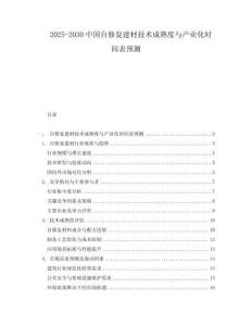 2025-2030中國自修復建材技術(shù)成熟度與產(chǎn)業(yè)化時間表預測