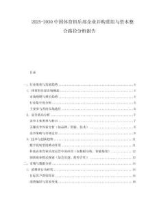 2025-2030中國體育俱樂部企業(yè)并購重組與資本整合路徑分析報告