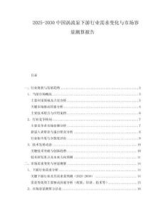 2025-2030中國渦流泵下游行業(yè)需求變化與市場容量測算報告