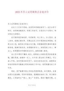 2025年員工試用期轉(zhuǎn)正自我評(píng)價(jià)