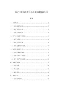 國產(chǎn)文化綜藝節(jié)目的海外傳播策略分析