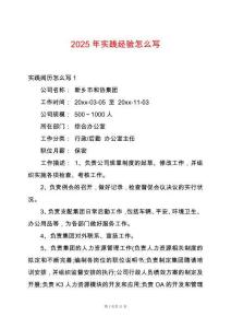 2025年實踐經驗怎么寫