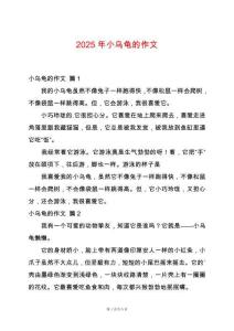 2025年小烏龜的作文