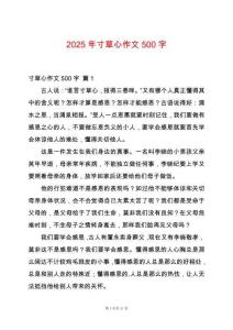 2025年寸草心作文500字