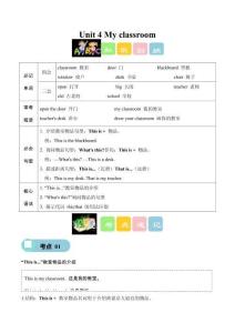 （新交際英語2024版）英語二年級上冊Unit 4知識清單