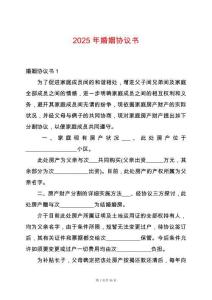 2025年婚姻協(xié)議書