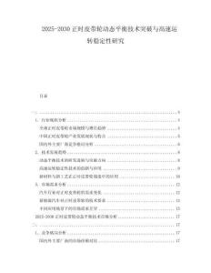 2025-2030正時(shí)皮帶輪動(dòng)態(tài)平衡技術(shù)突破與高速運(yùn)轉(zhuǎn)穩(wěn)定性研究