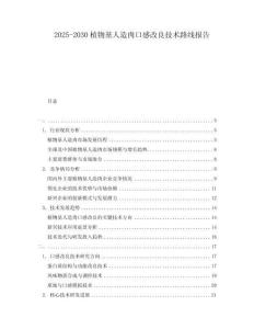 2025-2030植物基人造肉口感改良技術路線報告